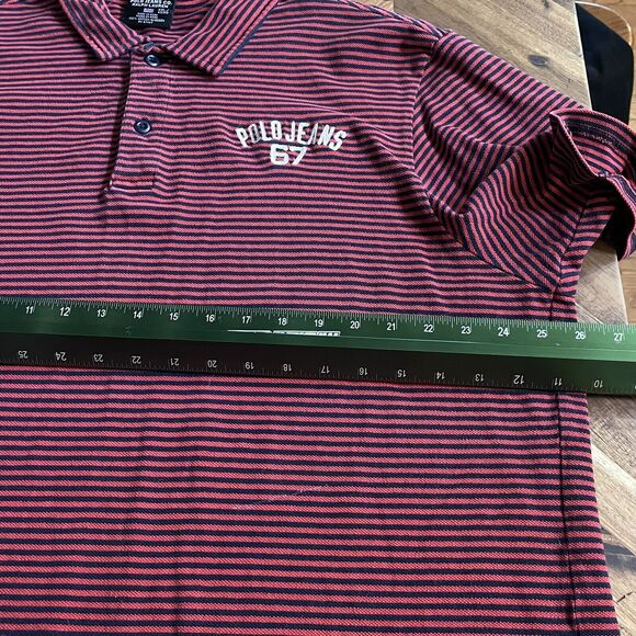 Polo Ralph Lauren Polo‎ Jeans Co Shirt Polo Striped Vintage Mens XXL - Picture 5 of 6